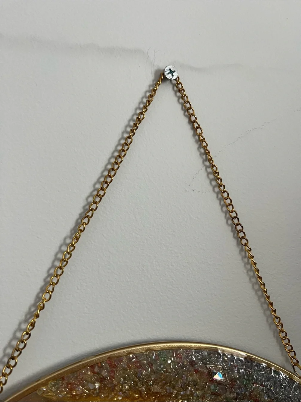 Gold Crescent Geode Round Wall Mirror - Decorative Home Wall Decor
